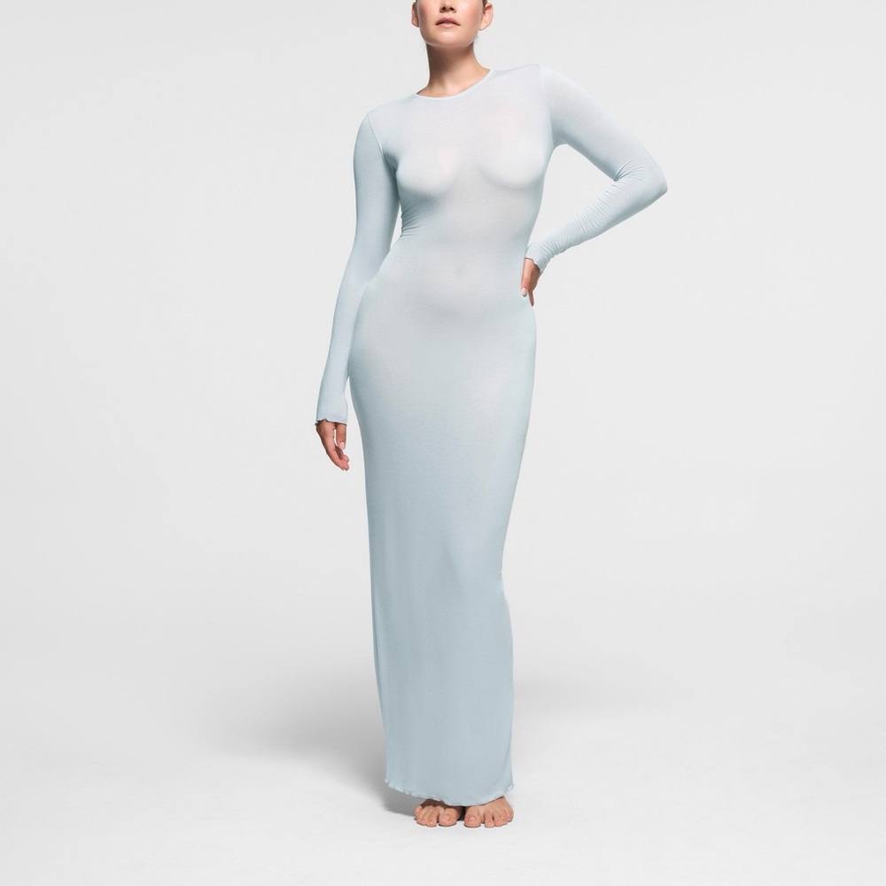 SKIMS Light Blue Long Sleeve Dress
